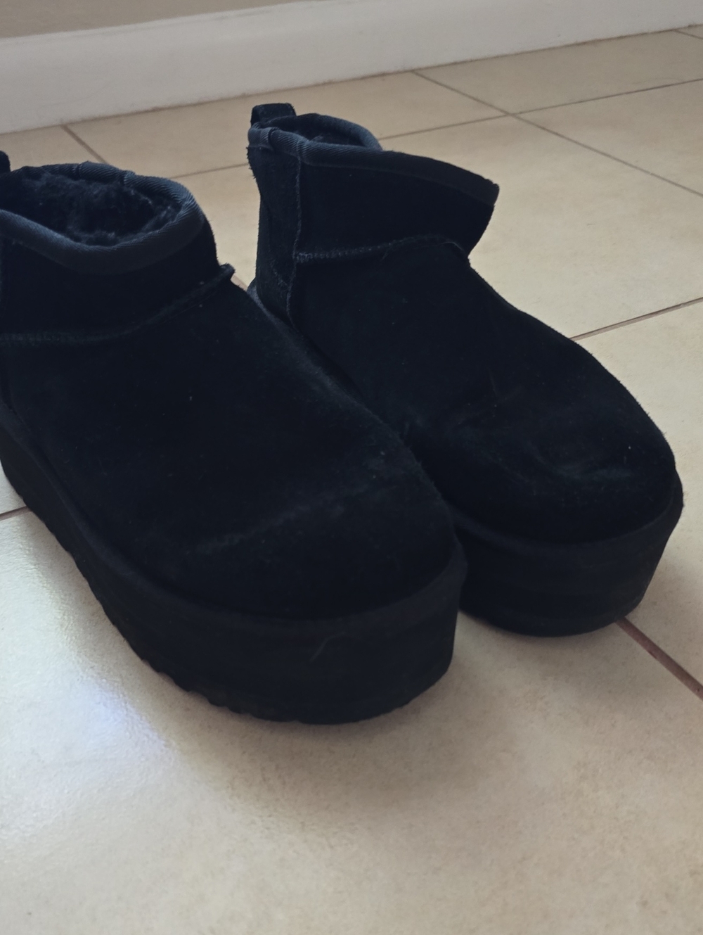 UGG Black Platform Ankle Boots